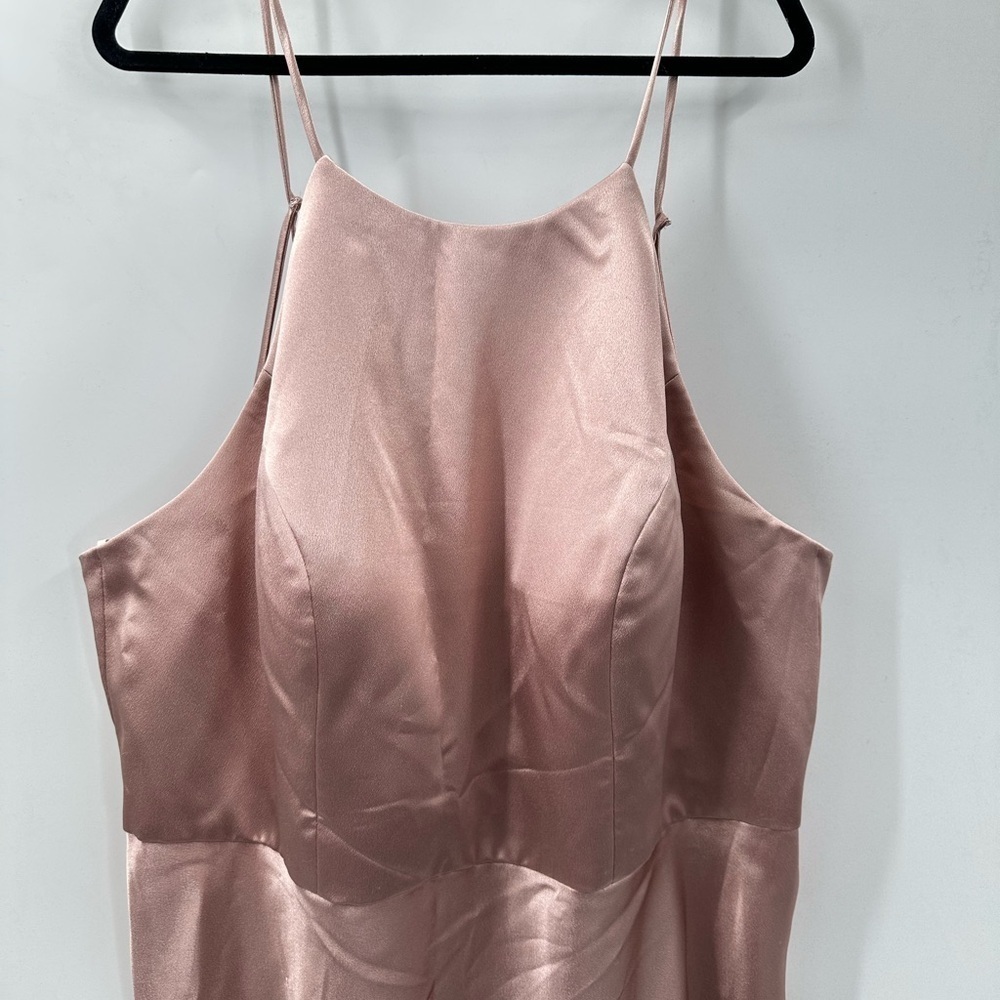 NWT JENNY YOO Alessia satin elegant formal Apricot bridal wedding cocktail gown - Picture 4 of 16